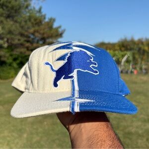 Vintage 90s Detroit Lions Starter Shockwave NFL Football Hat Twill Pro Line OSFA
